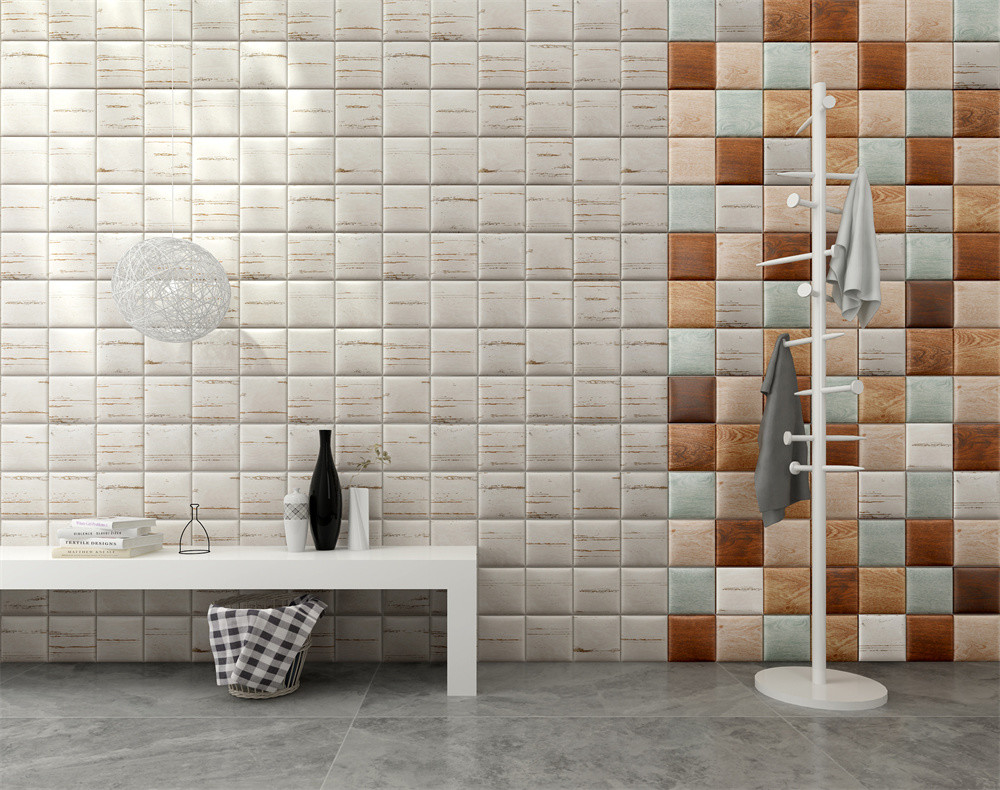Yellow And Maroon Color, Mosaic 152x152mm Indoor Bread Wall Tiles For Background Of Terrace And Countertop Of Bar