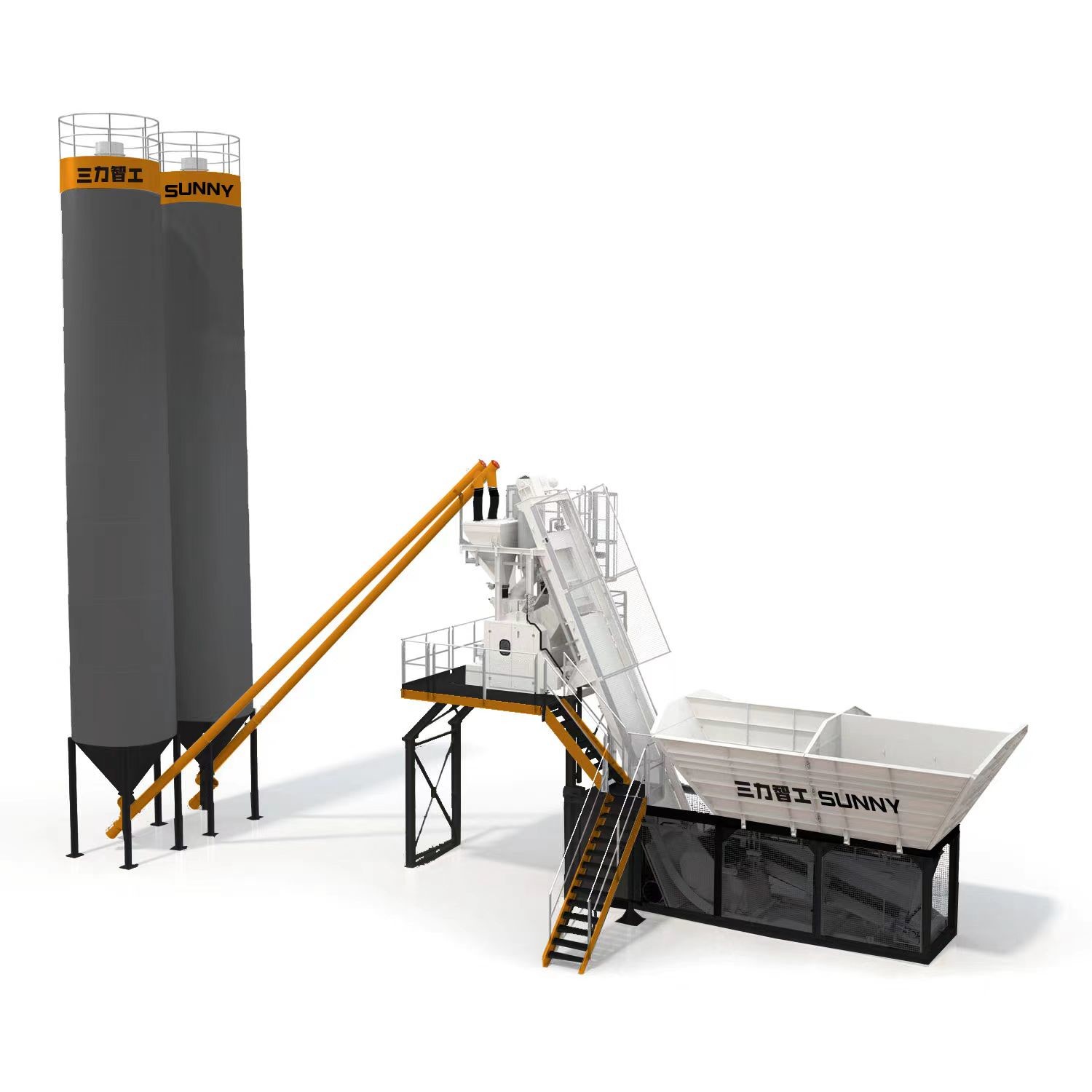 50m3/H Stationary Ready Mix Concrete Batch Mixing Plant Small Wet Mix Concrete Plant