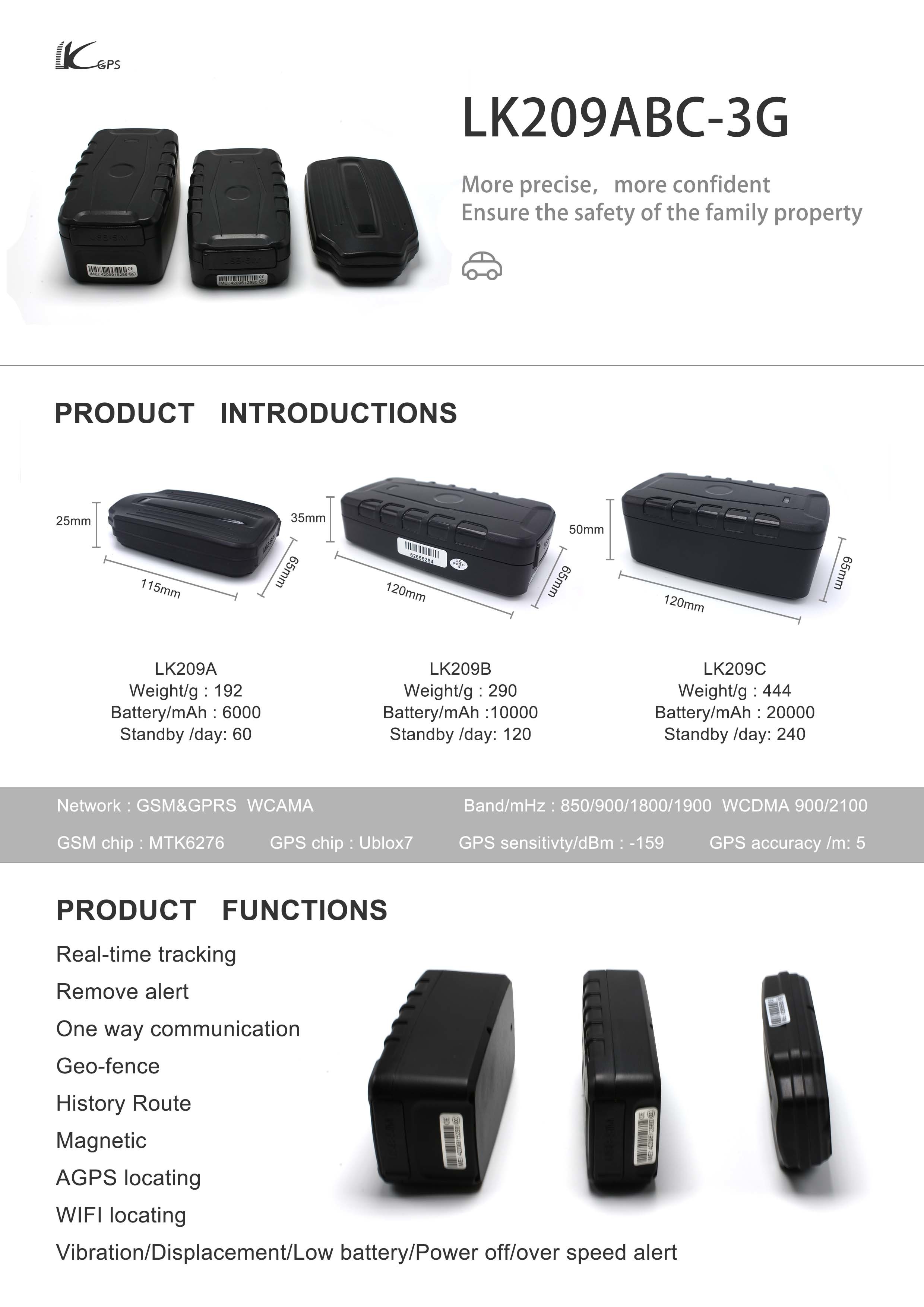 LK209C-3G Protrack Low cost 3 years long standby time GPS asset tracker Germany most popular device
