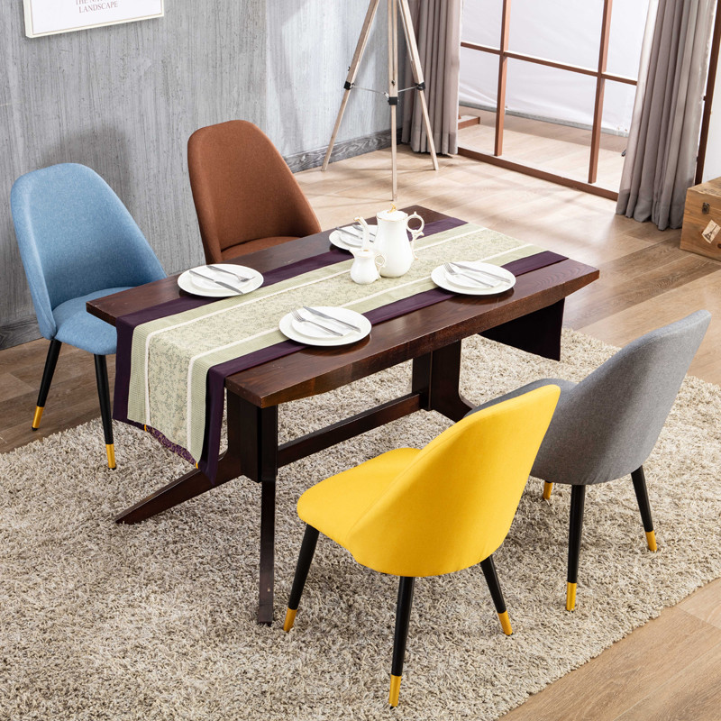 Senmeiyuan luxury High Back Leather Dining Room Chairs With Metal Legs customized