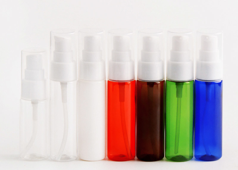 Colorfully Empty Pet Plastic Cosmetic Bottles Portable With Treatment Pump