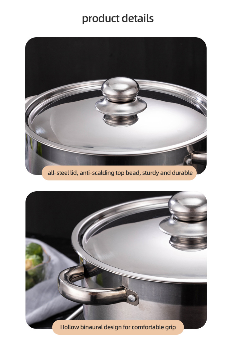 Hot Selling Kitchen Cooking Pot Set Stainless Steel Soup & Stock Pots Cookware Cooking Soup Pot Set