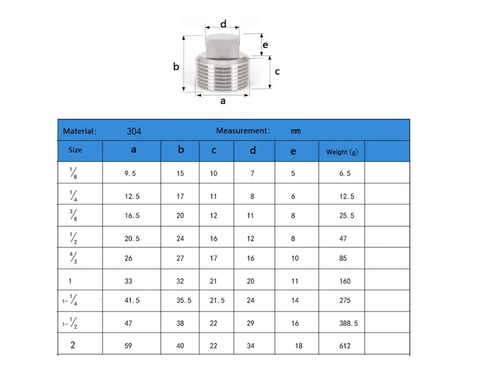 CNC 3/8" NPT Male Solid 304 Stainless Steel Pipe Fitting