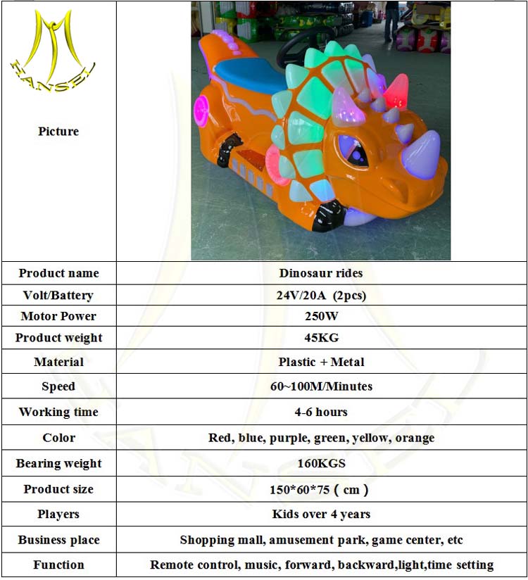 Hansel factory price amusement electric dinosaur ride motorbikes for adults and kids