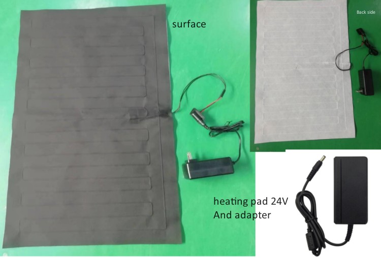 Waterproof Clothes Heating Pads 60x41cm Non Silicone 24v Heating Pad With DC