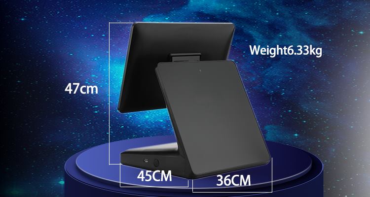15-Inch Touch Screen POS System with 11.6-Inch 2nd Display and External Thermal Printer