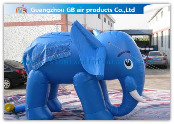 Lovely Blue Large Inflatable Elephant Inflatable Animals 0.45mm PVC For
