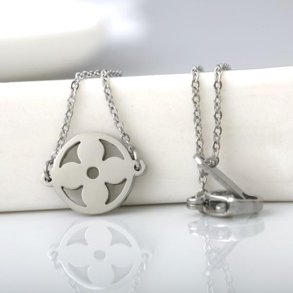 Simple Jewelry Fashion Stainless Steel Girls Flowers Clavicle Necklace, Circle