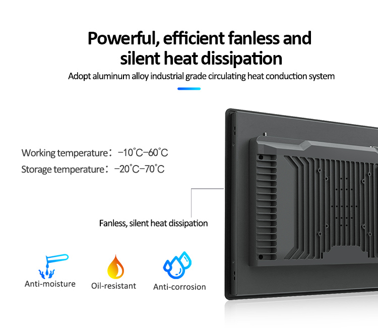 18.5 Inch Touch Screen Industrial Mini PC with Fanless Design and Aluminium Alloy Case