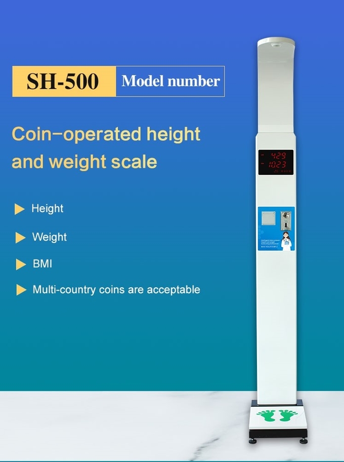 Coin Operated Medical Height And Weight Body Scale Ultrasound Intelligent Voice