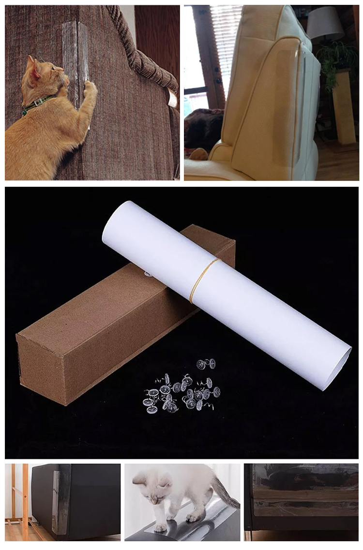 Pet Cat Training Scratching Guard Deterrent Furniture PVC Transparent Guard Protector
