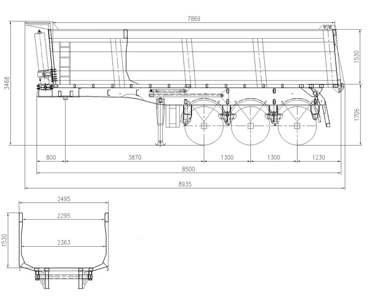 CIMC Second hand New Design Tipper Dump Semi-Trailer