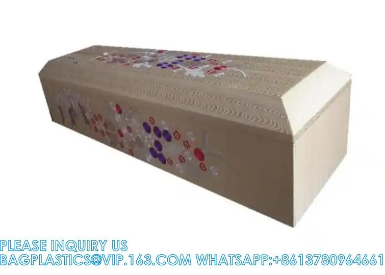 Japanese Plywood Casket Wooden Coffin With Flower Painting Casket Wooden Coffin OEM Japanese Wooden Coffin