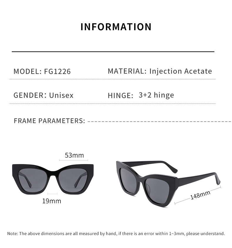 Classic Women Acetate frame sunglasses Fashion Sun Glasses UV400