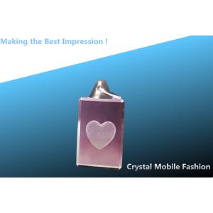 LED keychain/3D laser crystal keyring/crystal photo pendant/crystal rectangular