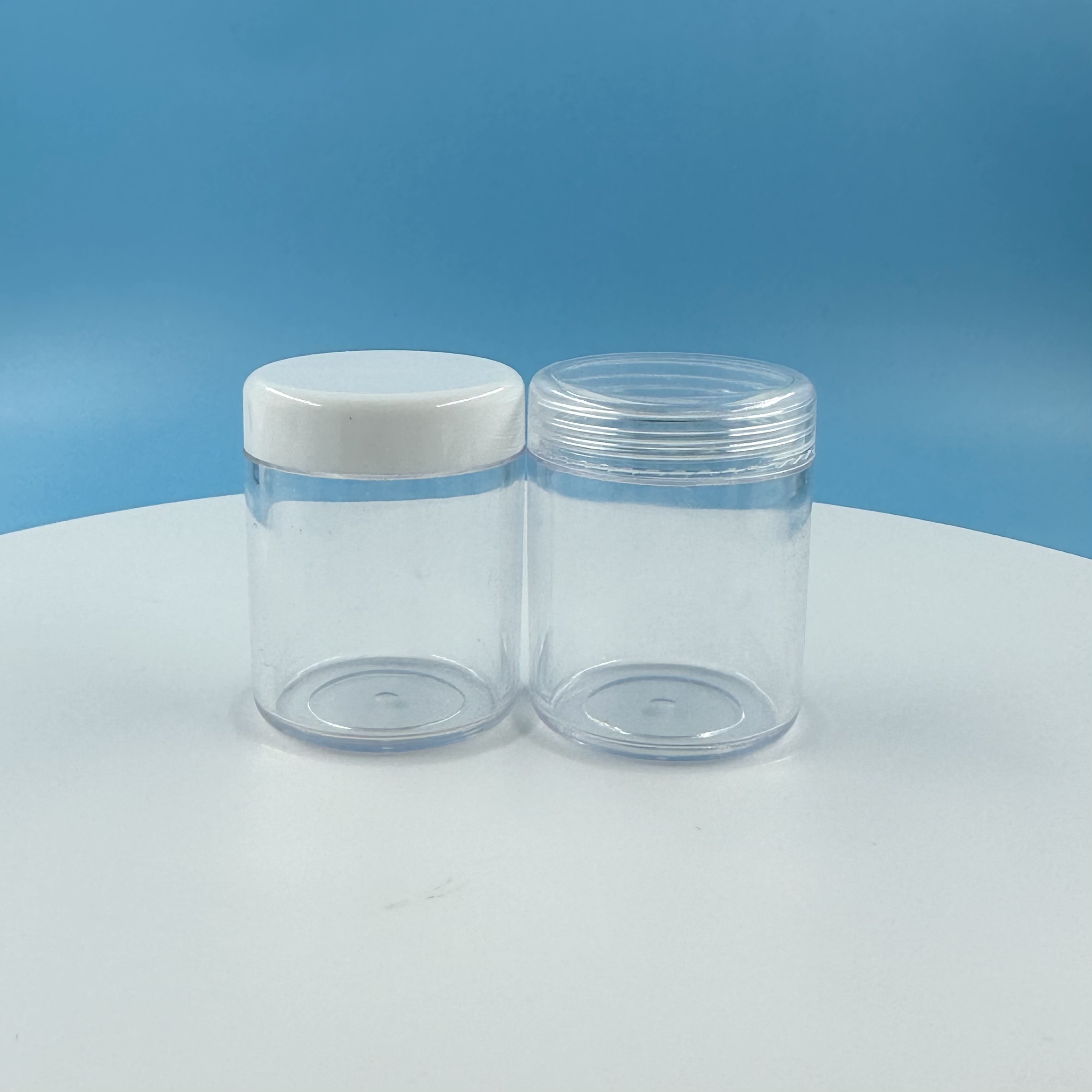30g Transparent Cream Jar with Black Lid Volume 20ml 30ml 50ml Durable PS Plastic Jar