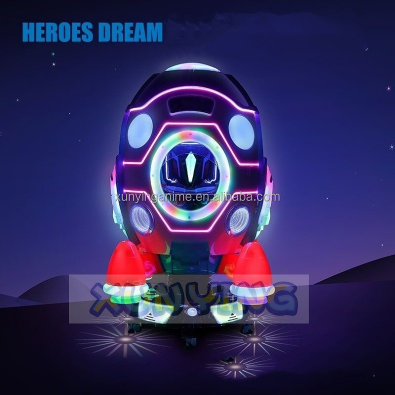 Metal Acrylic Plastic Arcade Games Airplane Rocket Coin Operated Kiddie Rides