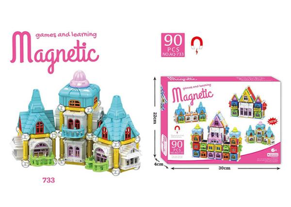 90 Pcs DIY Assemble Magetic Children's Plastic Building Blocks Multicolor Non -