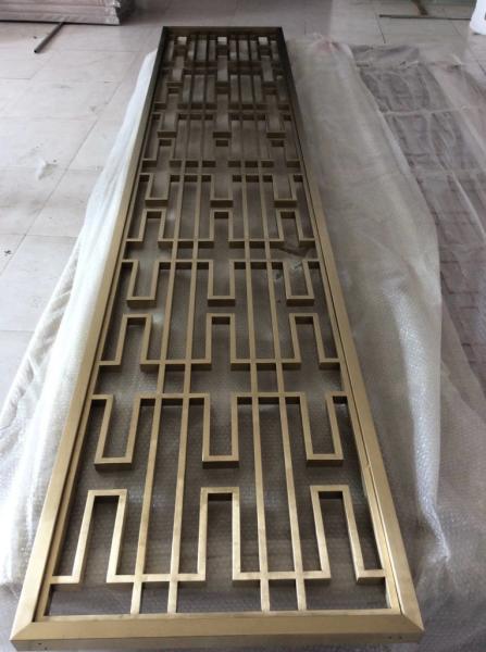 Gold Stainless Steel Carved/ Engraved Mashrabiyia Panels For Column Cover