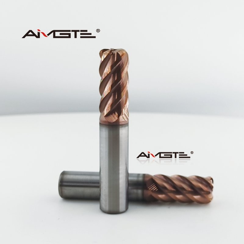 4 Flute Carbide bull nose carbide end mill D12mm TiSiN Coated R2 R3 Corner Radius 45° Helix Angle for Steel Alloy Finishing CNC Milling Cutter for