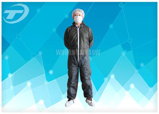 S To 5XL Disposable Coverall Suit / Disposable Hooded Coveralls PE Coated For