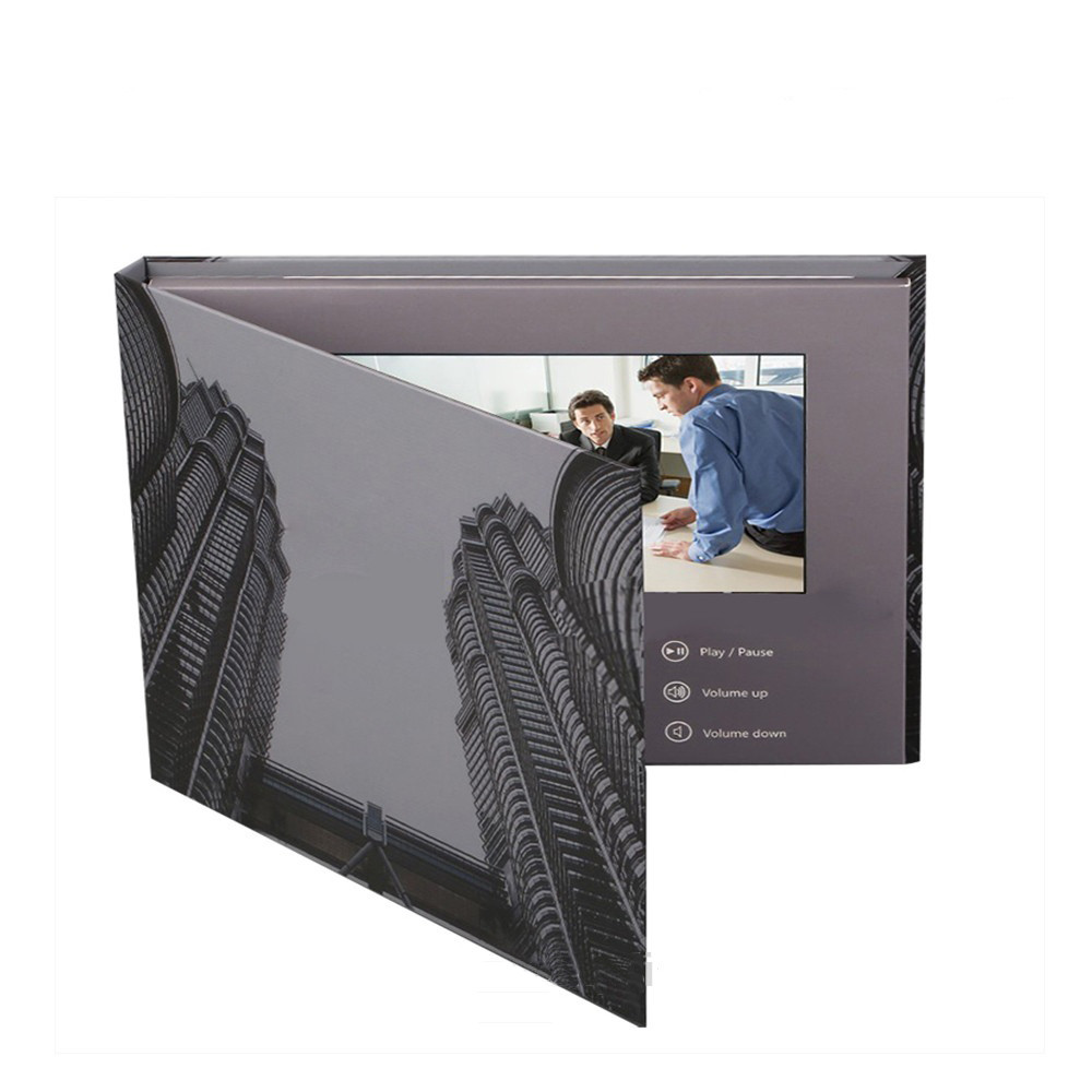 10.1 inch LCD video in brochure,HD resolution video in print brochure technology mini tv in a card