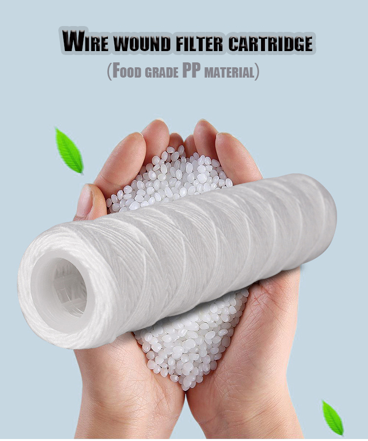 String Wound Filter Cartridge 20 Inch PP 1/3/5/10/20 Micron for Chemical Industry