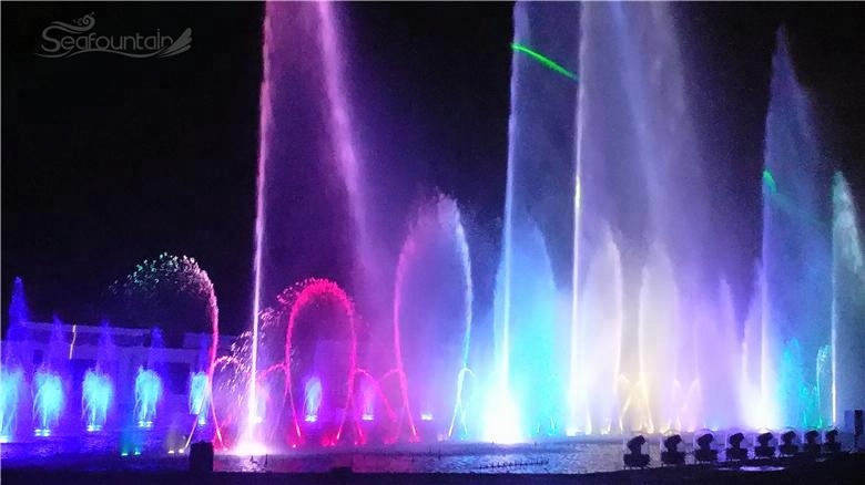 Colorful Music Dancing Fountain Project With LED Lights Performance