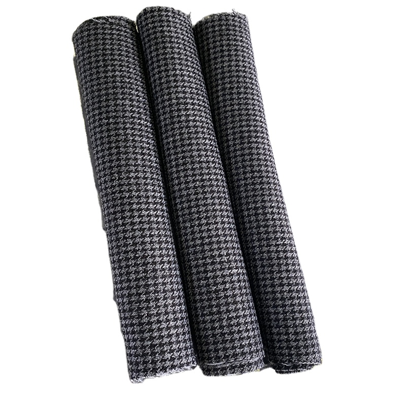 Double-Layer Houndstooth Chivu Fabric for Autumn Winter Coat CHECK FABRIC Width 57/58