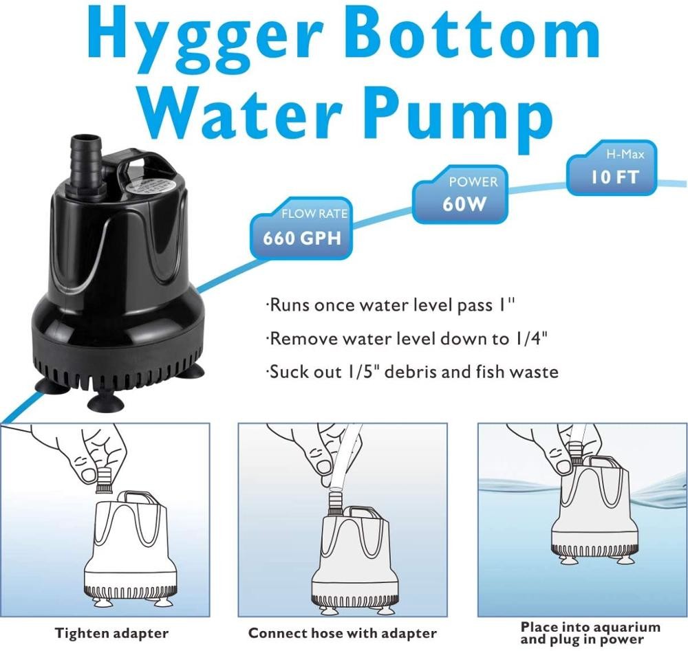 400GPH Submersible Fountain Aquarium Water Pump Rectangle