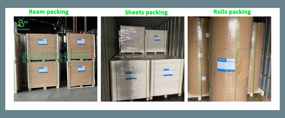 200 250gsm 100% Virgin Wood Pulp Food Grade Coated Kraft Back For Food Product Packaging