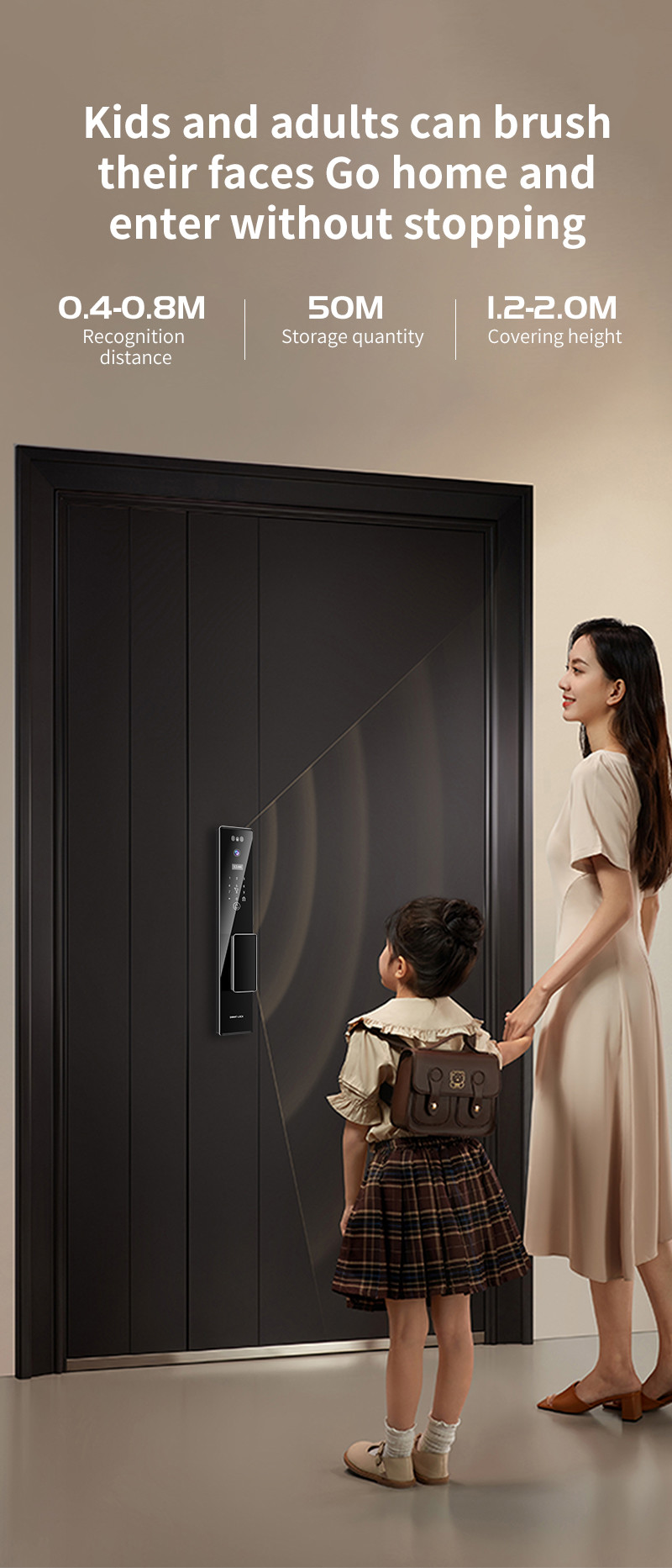 3D Face Recognition Tuya APP Intercom Camera Biometric Fingerprint Smart Locks For Home