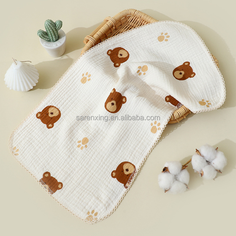 Animal Print 100% Cotton Custom Cartoon Printed Woven Baby Kids Small Mini Face Towel