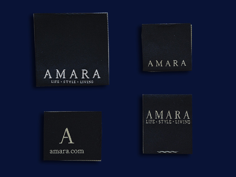 Centre Fold Woven Fabric Labels High Density For Clothes Garments Bags