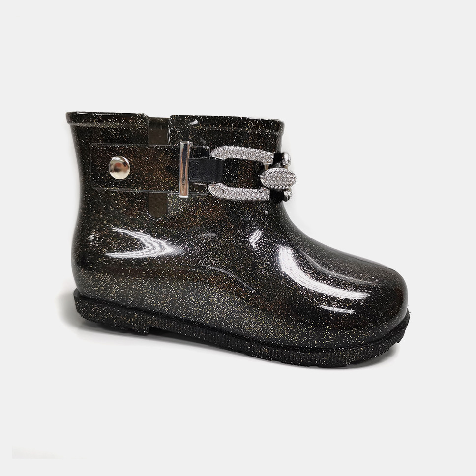 SEDEX Gender Neutral Design Kids Glitter PVC Ankle Rain Boots