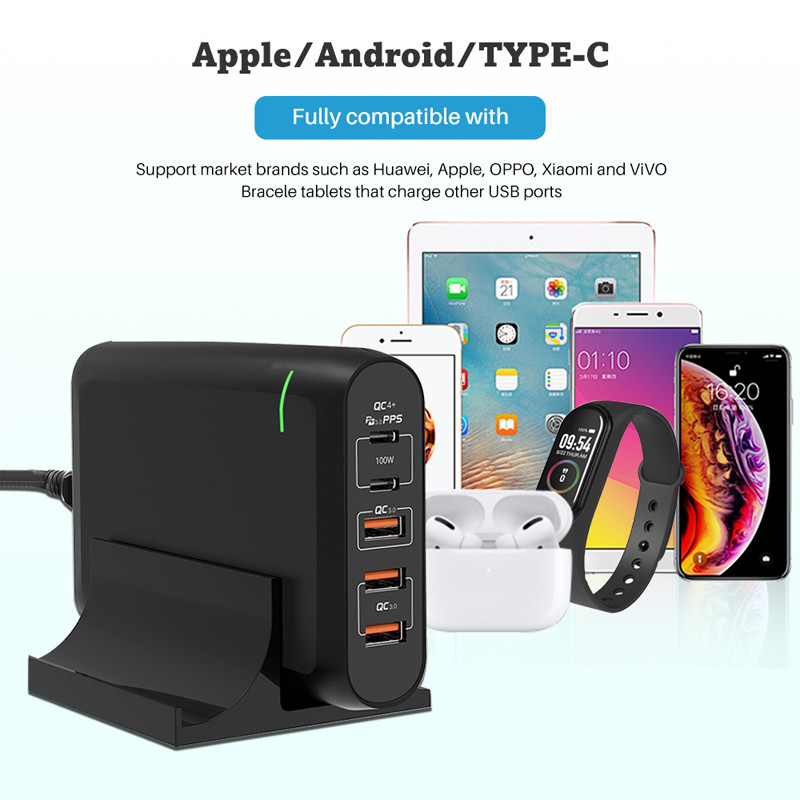 PD 110W Multi GaN USB Charger QC 4.0 3.0 GaN Quick Charge For MacBook Pro / Lenovo