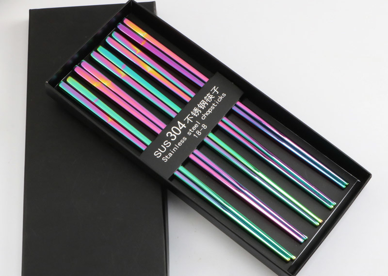 Japanese / Korean Stainless Steel Chopsticks ,High End Reusable Metal Chopsticks