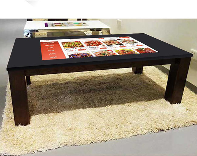 Waterproof Study Screen Coffee Table 43'' Interactive Kiosk Multi-Touch Screen Gaming Smart Coffee Table