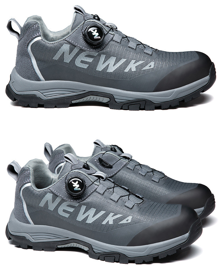 Kevlar Midsole BOA Rotating Button Work Shoes European Standard Steel Toe Anti Smashing MD Sole Safety Shoes