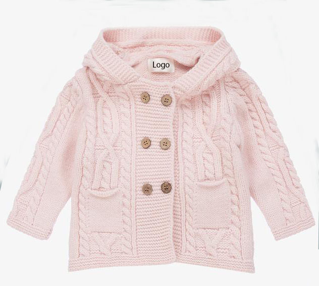 2023 Winter kids hoodie sweaters knitted design customized baby sweater set