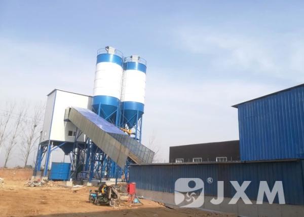 High Efficiency Twin Shaft Mixer Batching Plant 240 Cubic Meters Concrete Per