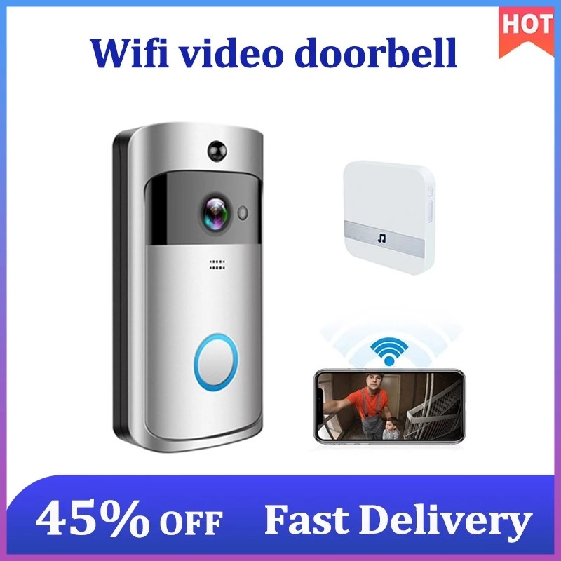 2.4GHz WIFI Smart Home Wireless Doorbell Camera HD 166° Security with Indoor Chime
