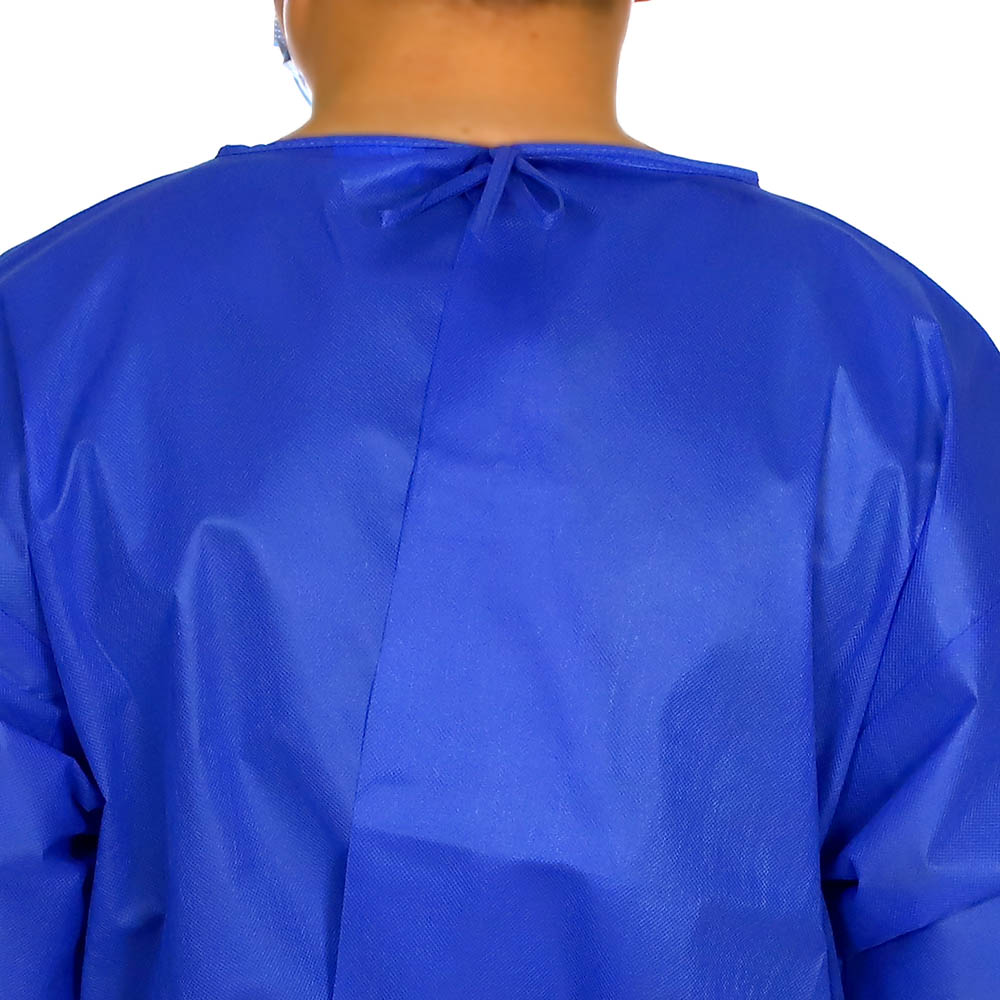 Lightweight 35gsm PP Disposable Gown Contact Isolation Lab Gown