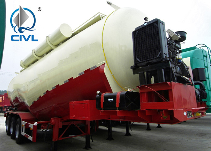 New 58000L Semi Bulk Cement Tank Carrier semi Trailer With Bohai Air Compressor And Weichai Engine