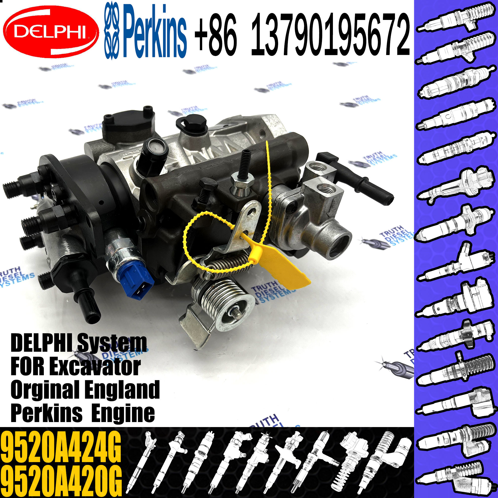 2644C311 9520A420G Diesel Engine Fuel Pump For 1104D-44TA