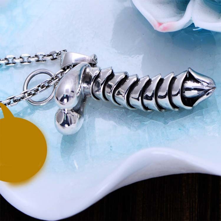 Sterling Silver Movable Pendant Necklace for Men Funny Gift (XH048492W)