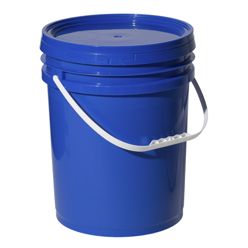 Round 20L PP 5 Gallon Food Grade Plastic Paint Bucket With Lids And Handle Pail in Red