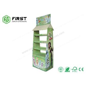 Glossy / Matt Lamination Cardboard Floor Displays CMYK Printing Customized Logo