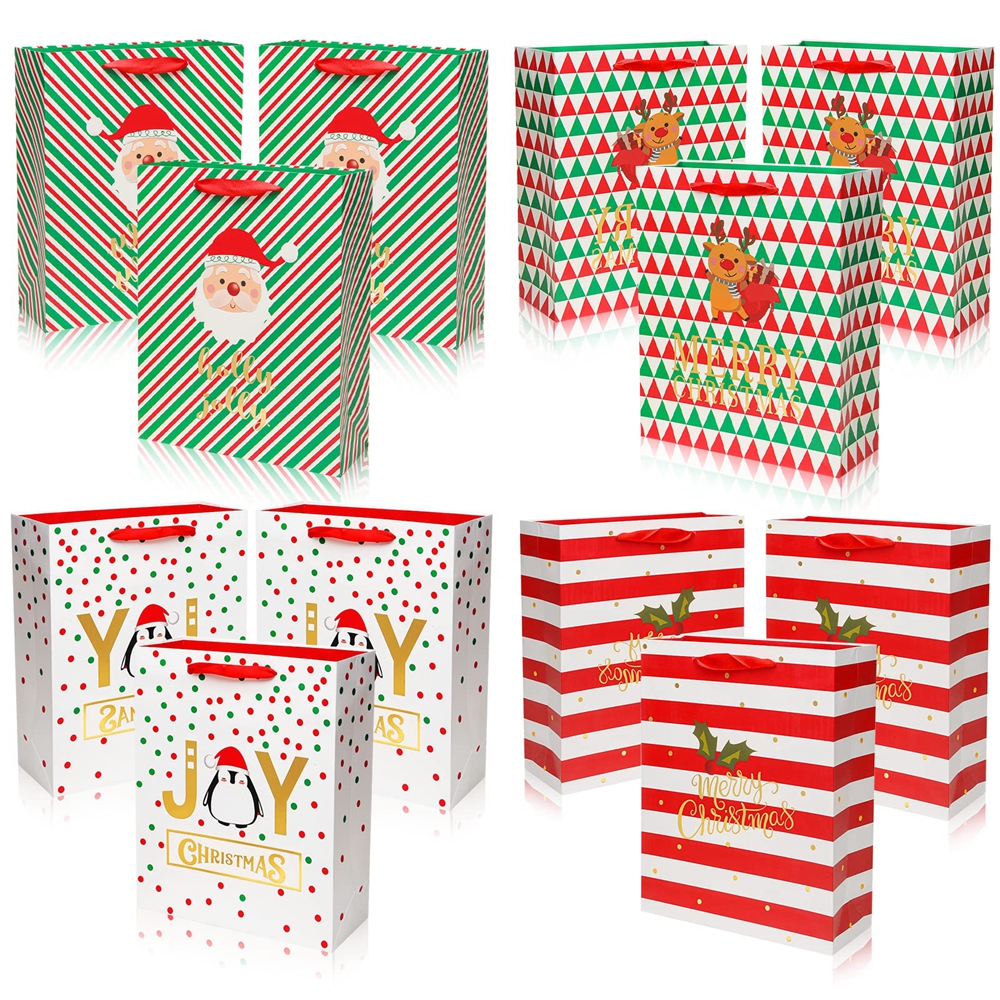 Custom Christmas Style Gift Packaging Card Paper Shopping Bag Logo and Customization
