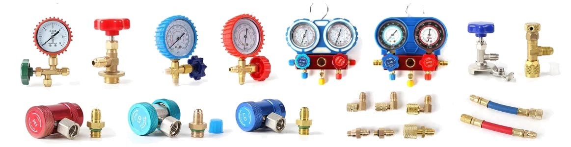 Single Digital Pressure Gauge With Sight Glass For Air Conditioning Charging